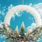 Frosted Christmas Tree Wreath Ornament Snowy Holiday Tree Hanging Decoration
